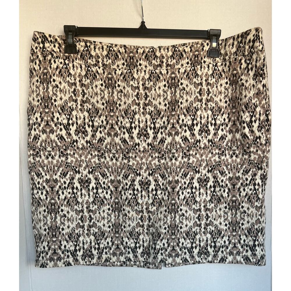 Merona‎ Figure Flattering Stretch Black Beige and Cream Pencil Skirt Sz 18